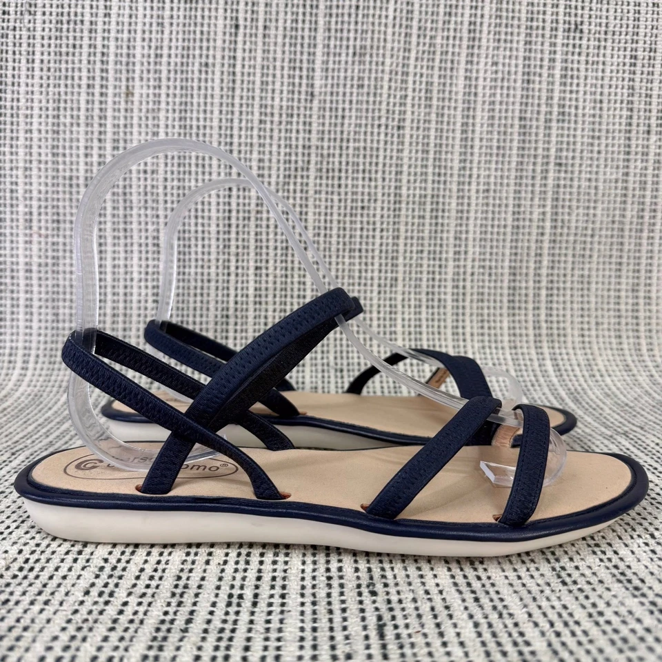 Corso Como Strappy Sandals Sz 8.5 Navy Bakima Minimalist Coastal Euro Summer - Image 3 of 4