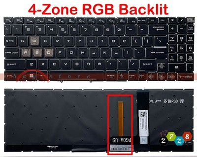 New MSI Katana 17 B13UCXK B13UDXK B13VEK B13VFK B13VGK Keyboard US RGB Backlit