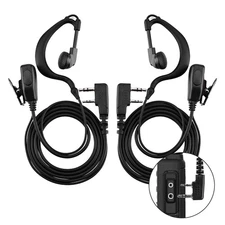 2-Pack Two-Way Radio Earpiece with Mic, Ear Hooks Walkie Talkie Headset Compa...