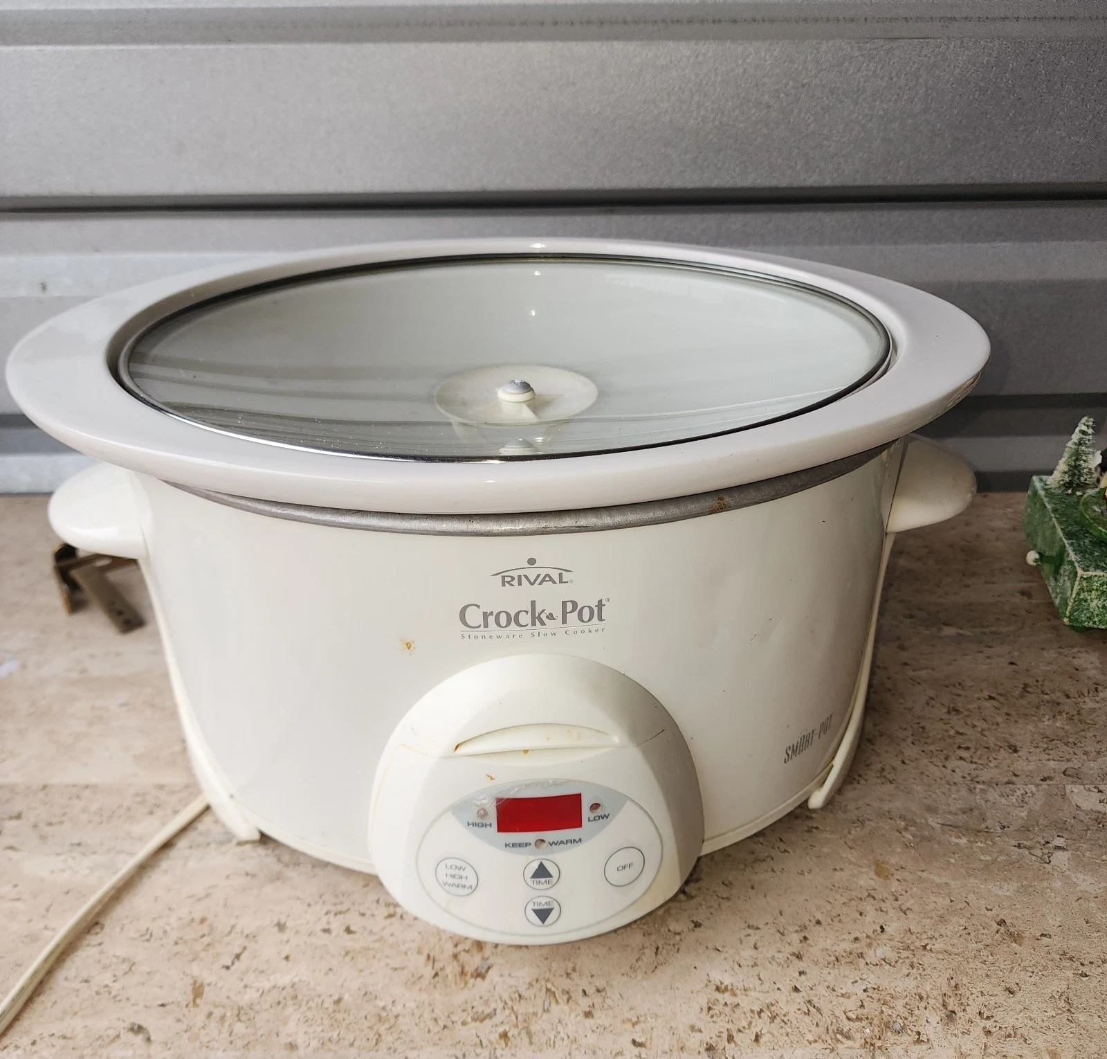 Rival Crock-Pot Smart Pot Stoneware Slow Cooker Oval White 6QT Model 38601