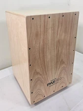 Pyle E-Cajon - Wooden Percussion w Internal Guitar String Electric Pickup PCJD50