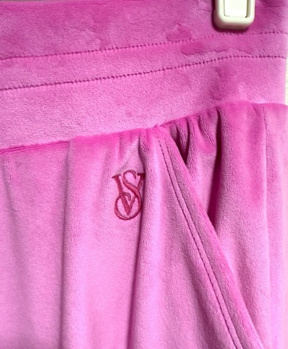 NWT Sz XL,Pink Velour Victoria’s Secret Jogger Pants,Hot Pink,Sultry,Y2K,Beachy - Picture 2 of 12