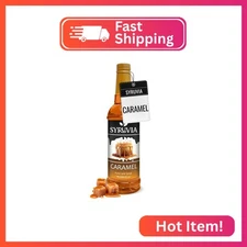 Syruvia Coffee Syrup, Caramel Flavored Syrup for Drinks, Lattes, and Desserts –