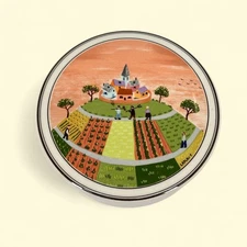 Vintage Villeroy & Boch Naif Lidded Pot, Laplau Folk Art Trinket Box, Ceramic