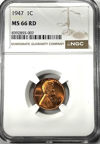 1947 Lincoln Cent NGC MS66 Red