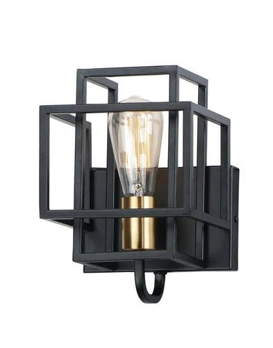 Liner 10" 1-Light Wall Sconce in Black/Satin Brass - Picture 2 of 2