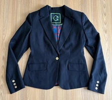 C Wonder Schoolboy Blazer Womens 4 Navy Ivy League Academia Old Money