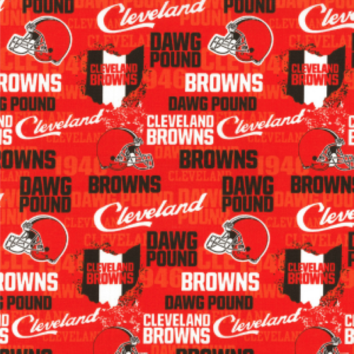 NFL CLEVELAND BROWNS DAWG POUND ORANGE STOFF 100% Baumwolle MATERIAL - Bild 1 von 1