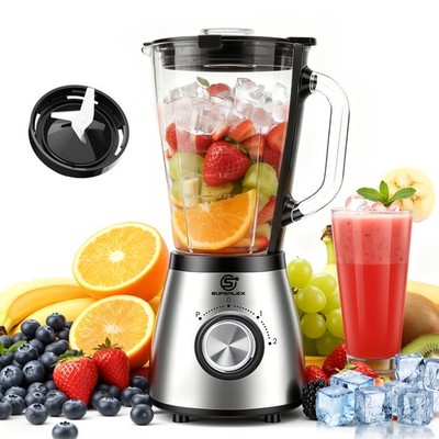 SUPERLEX 1.5L Edelstahl Standmixer Blender Ice Crusher für Shakes, Smoothies etc