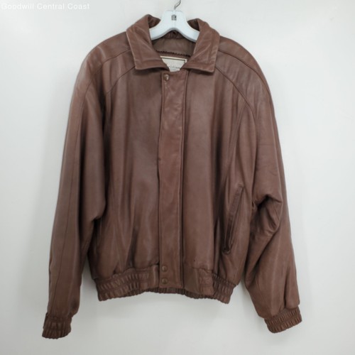 Christian Dior Men's Authenticated Brown Leather Jacket - Size 40