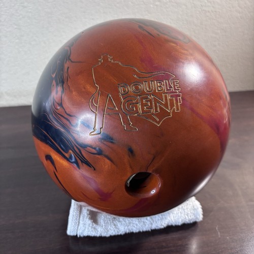 Rare Bowling Ball - Storm Double Agent - Drilled - 14lbs 15oz Orange Black Swirl - Picture 2 of 11