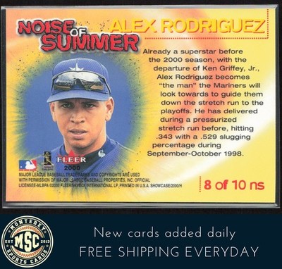 Alex Rodriguez 2000 Fleer Showcase Noise of Summer #8NS Seattle