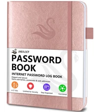 Elegant Password Book with Alphabetical Tabs - Hardcover Password Book for In...