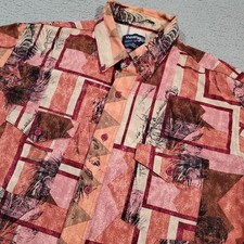 Vintage Wrangler Shirt 16.5-35 Pink Brown Cowboy Cut X Long Tails Brushpopper