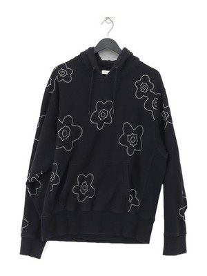 Sandro Herren Hoodie Brustumfang: 48 in Schwarz Blumenmuster Baumwolle mit Elasthan Pullover