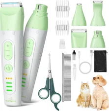 Dog Grooming Kit, 4 in 1 Dog Clippers for Grooming Supplies, Cordless Electric P