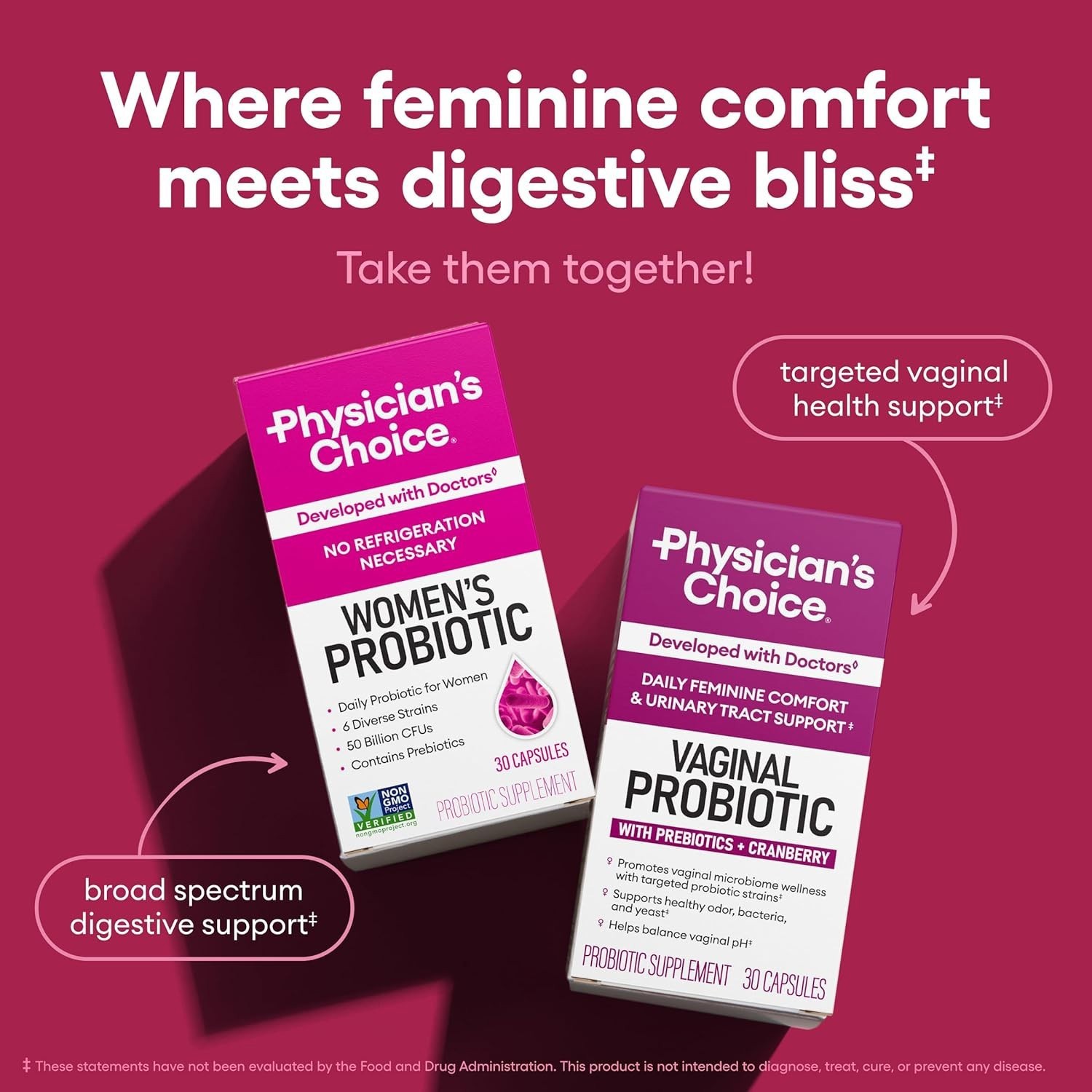 Physician's Choice Women's Probiotic - 50 Billion CFU - Organic Prebiotic-