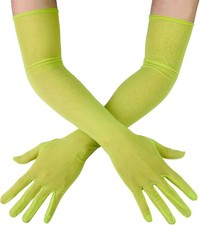 Extra Long Tulle Mesh Gloves - Silk Sheer, Elbow Length - Costume Gloves for