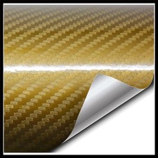 10- Durable Gold Carbon Fiber Wrap - High Gloss Vinyl For Cars 2x5 Ft