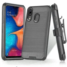 GSA Brushed Stand Holster Case for Samsung Galaxy A20/A50 - Gray