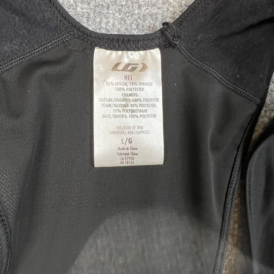 Louis Garneau Bib Tights Mens L Black Micro Fleece Lined Chamois Cycling Biking - Image 4 of 4