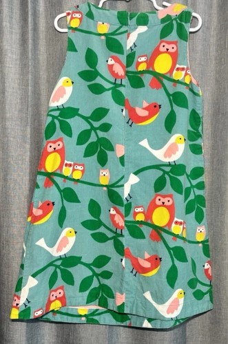Mini Boden Girls Size 6-7 bird and owl corduroy pinafore lined Dress - Picture 7 of 10