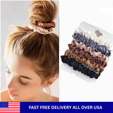 6Pcs Satin Hair Scrunchies for Women - Softer than Silk Scrunchies for Hair