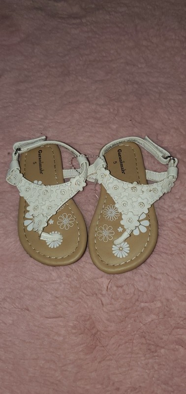 Garanimals Girls Sandal Infant Toddler  Size 5 Adjustable Strap NEW White 