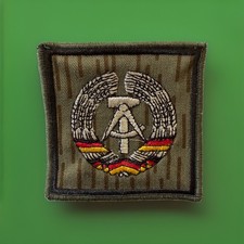 Patch DDR, Nationale Volksarmee, NVA, Klett 7,5cm x 7,5cm, Silber