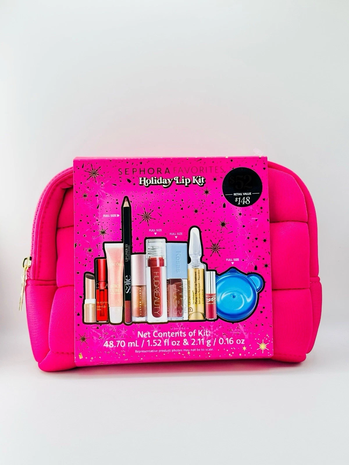 Sephora Favorites Lip Value Set Holiday 2025 10 Pc Bag Kit LIMITED EDITION New