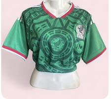 Mexico National Team Soccer Jersey Green with Red & White Trim-On of a kind- 