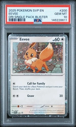 2025 POKEMON DESTINED RIVALS SINGLE PACK BLISTER PROMO EEVEE PSA 10