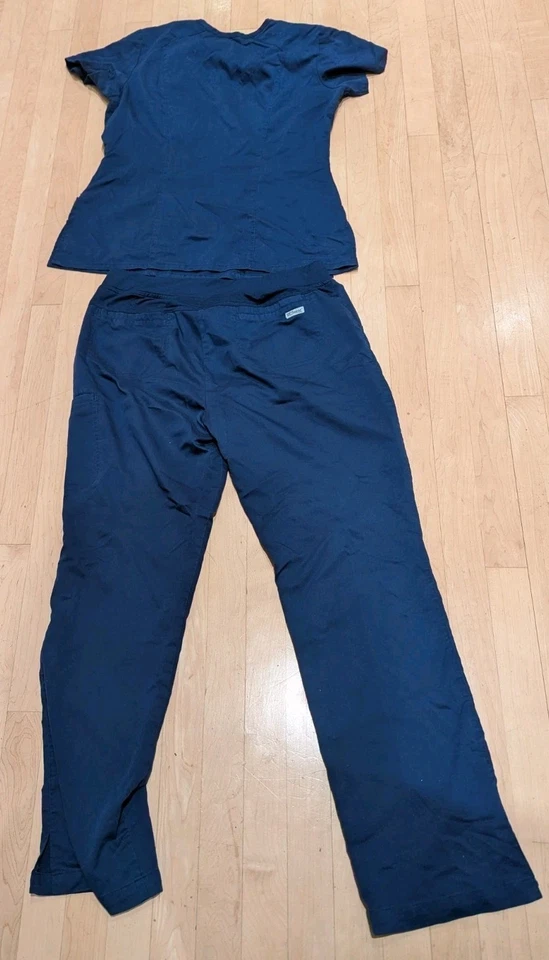 Grey’s Anatomy by Barco Scrubs Set Women’s Medium Top & Pants Navy Blue - Image 2 of 4