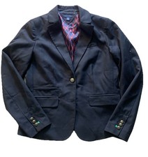 Tommy Hilfiger Boy's Black Suit Jacket Blazer Sz 10 Preppy Wool Blend