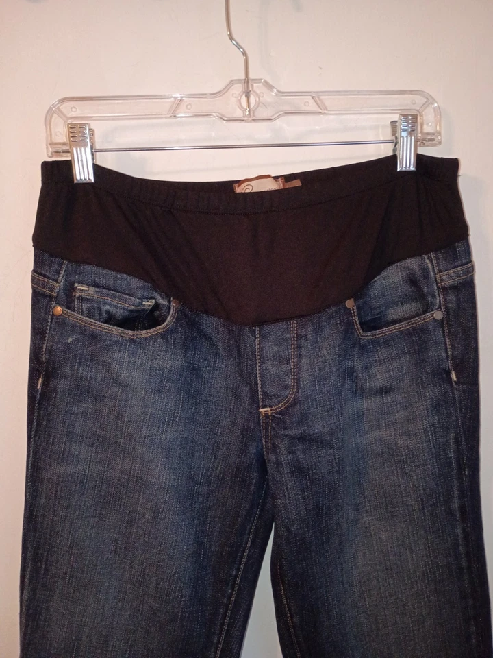 Paige Maternity Size 29 (29x34) Laurel Canyon Bootcut Stretch Panel Jeans - Image 2 of 4