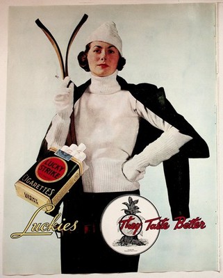 Lucky Strike Cigarettes Magazine Ad 1936 Ski Fashion They Taste Better