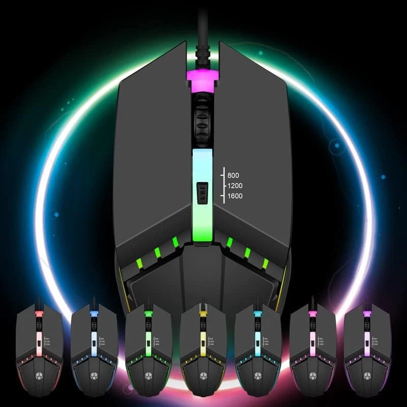 USB Wired RGB Gaming Mouse Ergonomic Optical Mouse with 3 DPI Speeds & 6 Buttons - Image 2 of 4