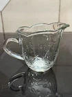 Vintage Anchor Hocking Clear Savannah Glass Creamer Floral Pattern NWT