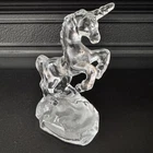 Vintage Clear Glass Fenton Unicorn Figurine Stamped On Side