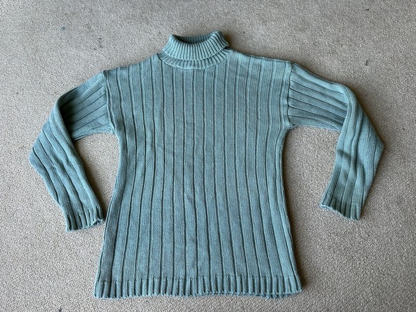 Taxi Womens Aqua Pullover Knit Jumper/Sweater Size M Knitwear Turtleneck