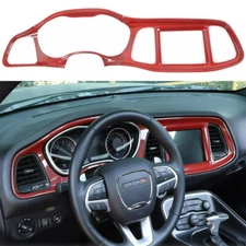 Inner Dashboard Bezel Trim Cover for Dodge Challenger 2015-2023 Red Carbon Fiber
