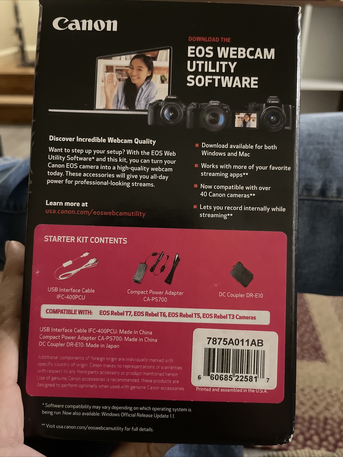 Canon EOS cam Accessories Starter Kit for EOS Rebel T7 T6 T5 T3