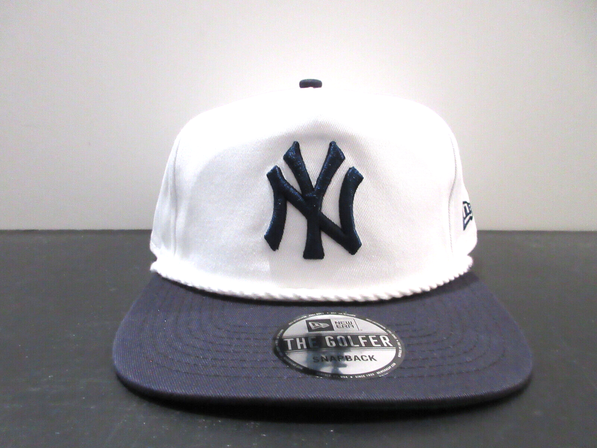 New York Yankees Hat Cap Snap Back White Blue MLB Baseball NY Rope
