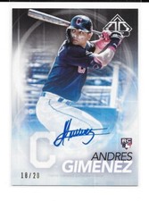 2021 Topps Transcendent VIP Andres Gimenez ON CARD AUTO RC 10/20 Variation TPAV