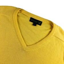 Lyle  Scott Men's 100 Cotton V-Neck Sweater Yellow   USA   Large