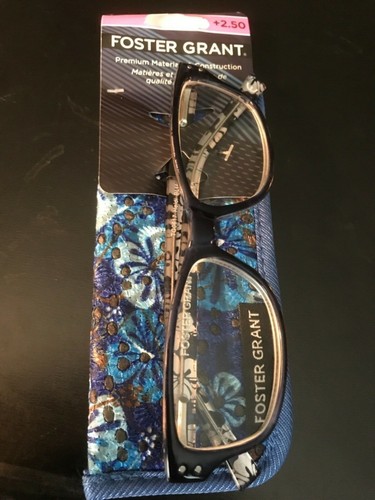 FOSTER GRANT Reading Glasses +2.50 Heidi / Case NEW
