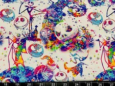 Tina SCRAP 9"x14" Custom Nightmare before Christmas Jack Sally Fabric Cotton