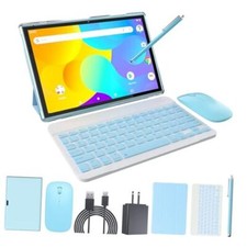 Tablet 2 in 1 Tablet with Keyboard Including Case Mouse Stylus Touch Blue