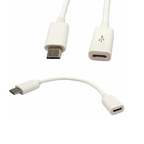 1pc Micro USB 2.0 Type B Male To Female Extension Extender Charging Data Cable