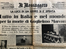 Very Rare Journal Death of Guglielmo Marconi Original Complete 1937